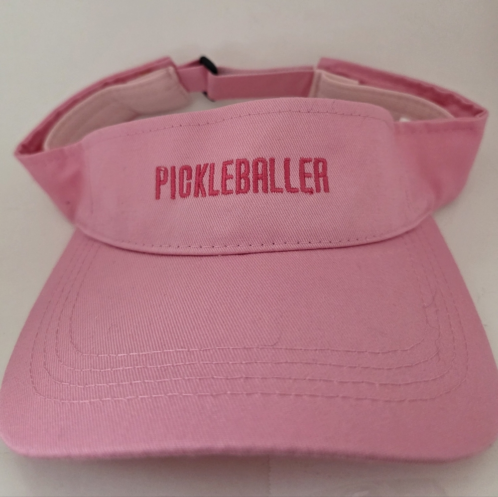 Embroidered Womens Pink Pickleballer Visor Adjustable Back